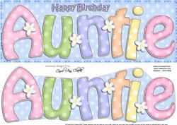Large Dl Birthday Auntie Quick Card N 3D Decoupage