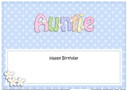 Birthday Auntie Matching Large Dl Insert