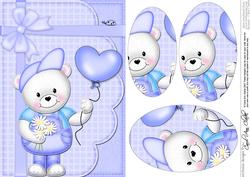 A5 Teddy Ed's Balloon Oval Pyramage Topper