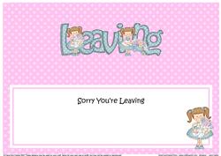 Sorry You're Leaving Girlz Large Dl Matching Insert