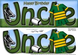 Large Dl Birthday Uncle Card & 3D Decoupage