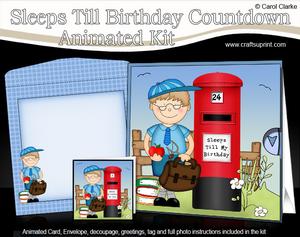 3D Schoolboy Boyz Zeke's Apple Sleeps Till My Birthday Card