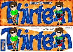 13th Birthday Large Dl Quick Card N 3D Decoupage