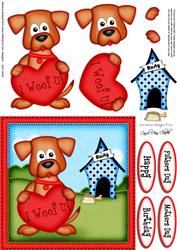 Rusty Dog's Heart Quick Card & 3D Decoupage
