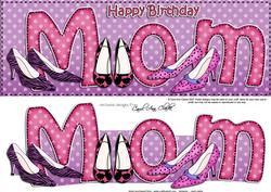 Large Dl Birthday Mom Quick Card 3D Decoupage