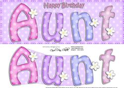 Large Dl Birthday Aunt Quick Card & 3D Decoupage