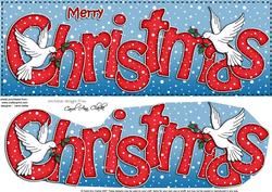 Large Dl Merry Christmas Quick Card 3D Decoupage