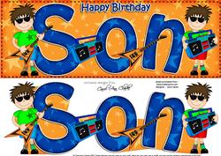 Boyz Birthday Son Large Dl Quick Card 3D Decoupage