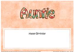 Birthday Auntie Matching Large Dl Insert