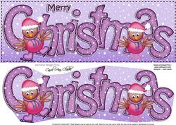 Large Dl Merry Christmas Quick Card 3D Decoupage