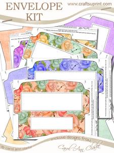10 Mini Dl (80 x 215mm) Time for Roses Envelope Kit