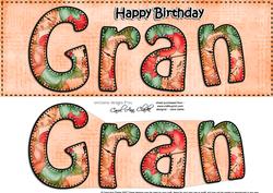 Large Dl Birthday Gran Card & 3D Decoupage