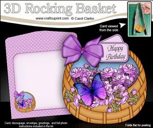3D Pretty Flowers & Butterfly Rocking Baskets