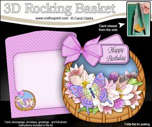 3D Butterfly & Pretty Flowers Rocking Baskets