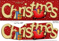 Large Dl Merry Christmas Quick Card 3D Decoupage