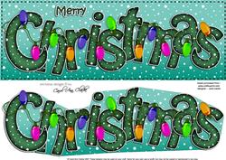 Large Dl Merry Christmas Quick Card 3D Decoupage