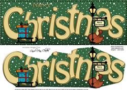 Large Dl Merry Christmas Quick Card 3D Decoupage