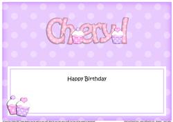 Birthday Cheryl Matching Large Dl Insert