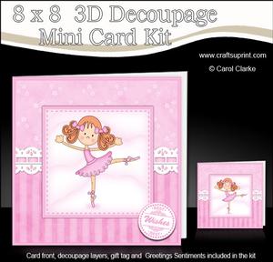 8 x 8 3D Girlz Betzi Ballerina Mini Kit 3D Decoupage