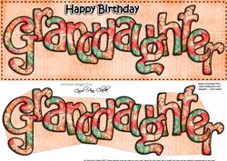 Large Dl Birthday Granddaughter Card & 3D Decoupage