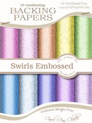 'swirls Embossed' Sorbet Baby Backing Paper Kit