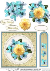 Flowers & Pearls Quick Card with Decoupage