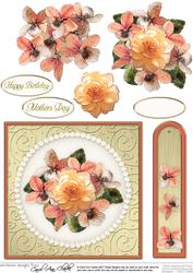 Flowers & Pearls Quick Card with Decoupage