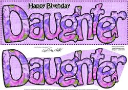 Large Dl Birthday Daughter Card & 3D Decoupage