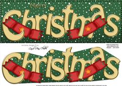Large Dl Merry Christmas Quick Card 3D Decoupage