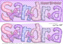 Birthday Sandra Large Dl Card N 3D Decoupage