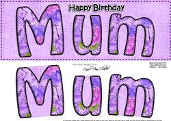 Large Dl Birthday Mum Quick Card N 3D Decoupage