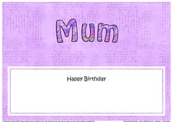 Birthday Mum Matching Large Dl Insert