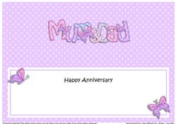 Mum & Dad Anniversary Large Dl Matching Large Dl Insert