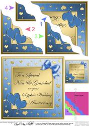 Nan & Grandad Sapphire Wedding Anniversary Wavy Corner