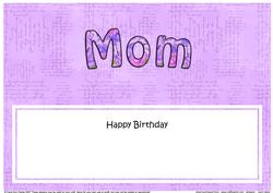 Birthday Mom Matching Large Dl Insert