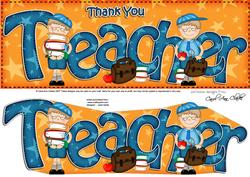 Large Dl Thank You Teacher Card & 3D Decoupage