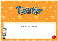 Thank You Teacher Matching Large Dl Insert