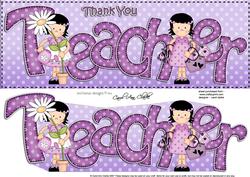 Large Dl Thank You Teacher Card & 3D Decoupage