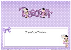 Thank You Teacher Matching Large Dl Insert