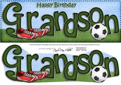 Birthday Grandson Large Dl Card N 3D Decoupage