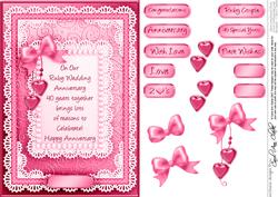 A5 Our Ruby Anniversary Quick Card with 3D Decoupage