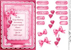 A5 Our Ruby Anniversary Quick Card with 3D Decoupage