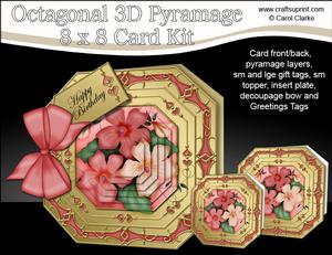 8x8 3D Pretty Violas Pyramage Octagonal Floral Kit