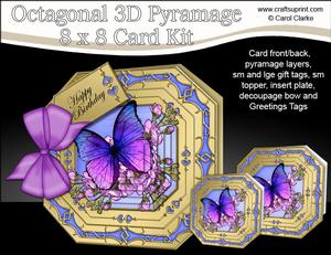 8x8 3D Flowers & Butterfly Pyramage Octagonal Floral Kit