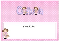 Girlz Birthday Olivia Large Dl Matching Large Dl Insert