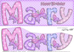 Birthday Mary Large Dl Quick Card 3D Decoupage