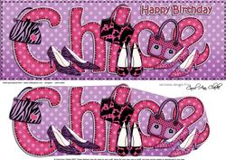 Birthday Chloe Large Dl Quick Card 3D Decoupage