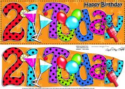 Birthday 21 Today Large Dl Quick Card 3D Decoupage