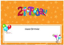Birthday 21 Today Matching Large Dl Insert