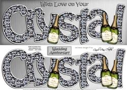 Crystal Anniversary Large Dl Quick Card N 3D Decoupage